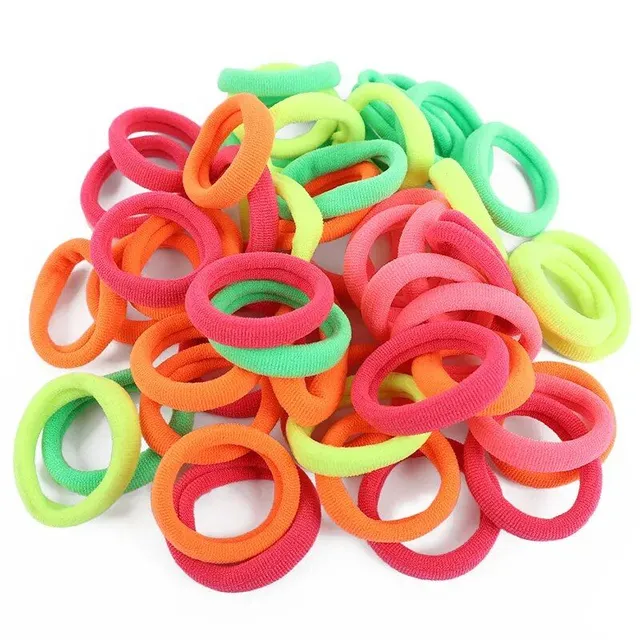 Elastic hair rubber bands - set 50/100 pcs decorative accessories for hair as a Christmas gift for girls and children