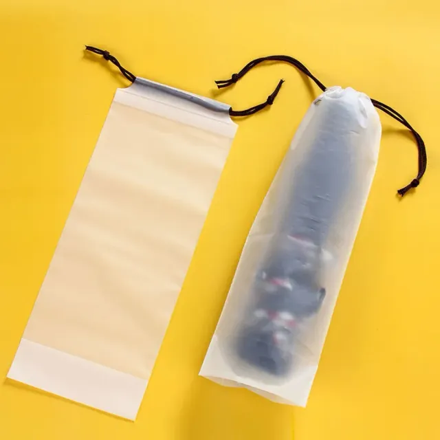 Matt transparent plastic umbrella cover - re-usable portable umbrella cover with drawstring