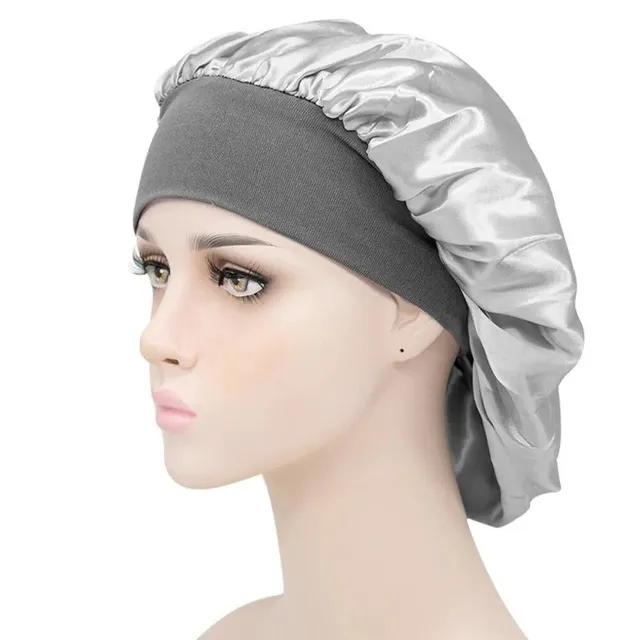 Special satin cap for sleeping against tangled long hair and hair extensions - more colors