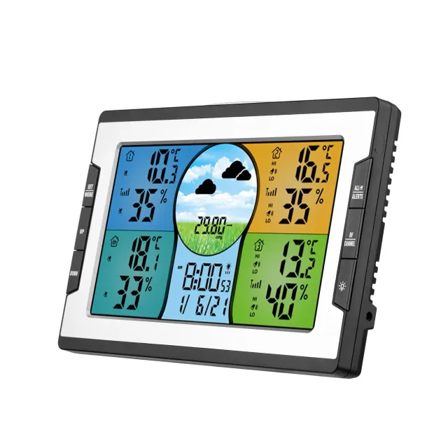 Digitálna meteorologická stanica s 3 diaľkovými senzormi 100m vnútorným monitorom vonkajšej teploty a vlhkosti Thermohygrometra