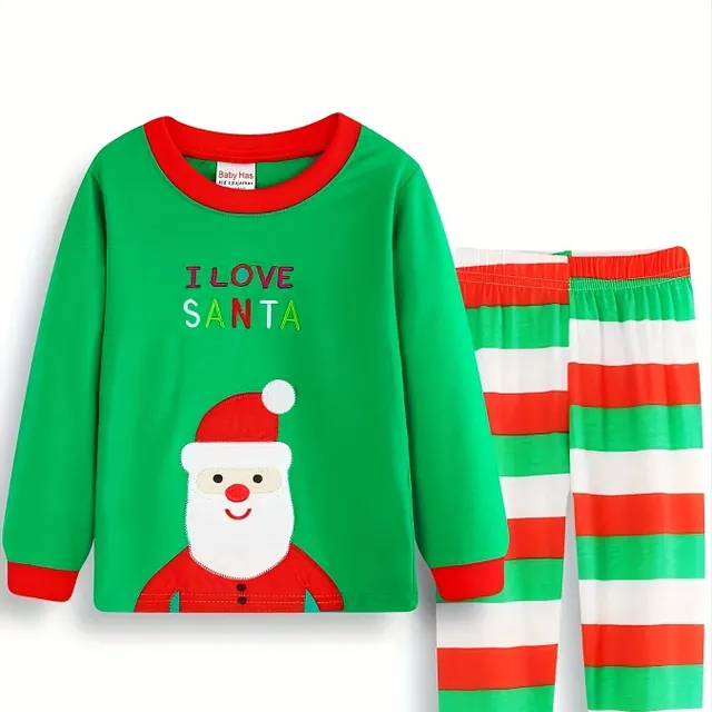 Christmas pajama set with long sleeve for girls for winter