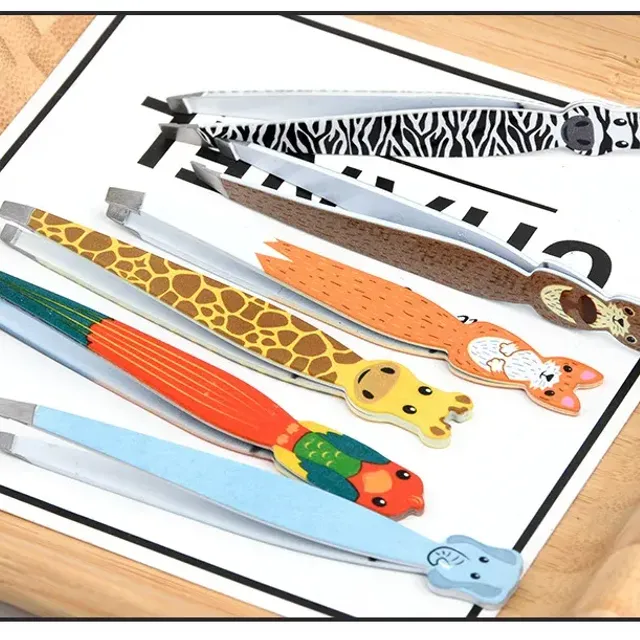 Design tweezers not only on eyebrows with the motif of cute animals - more variants