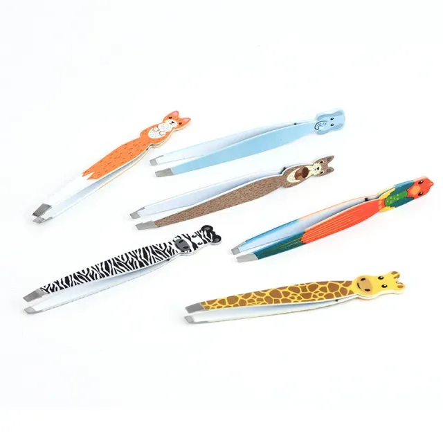 Design tweezers not only on eyebrows with the motif of cute animals - more variants