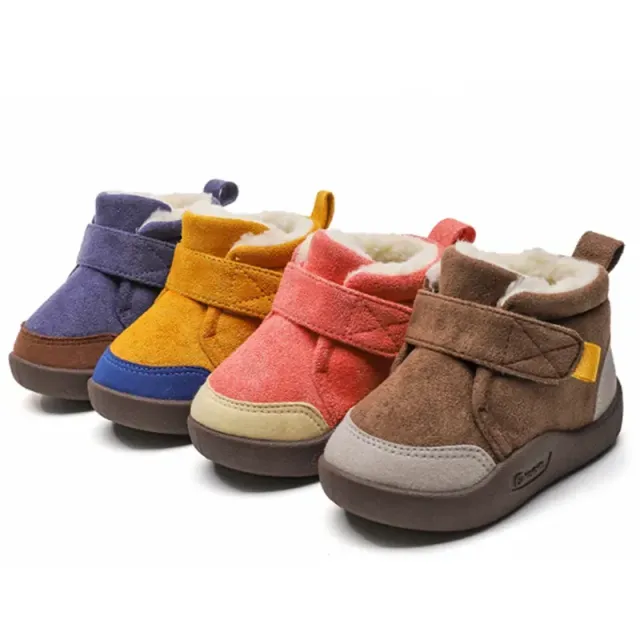 Bottes d'hiver pour filles avec doublure en peluche et semelle souple