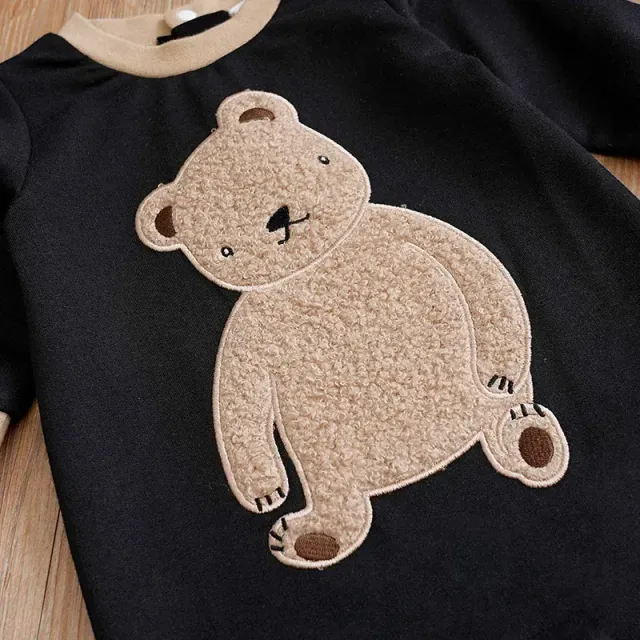 Children's single-target points with long sleeve and cute bear graphics