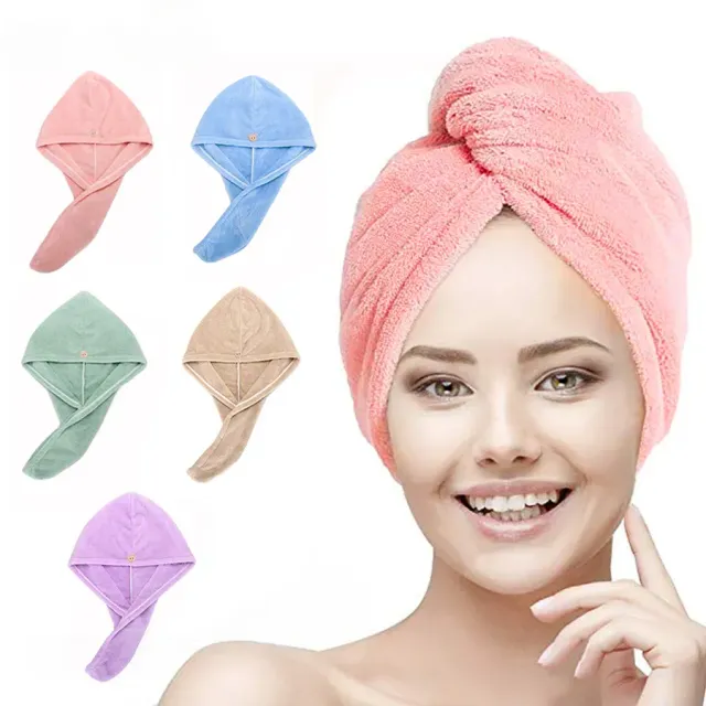 Women's fast-drying microfiber turban for hair drying