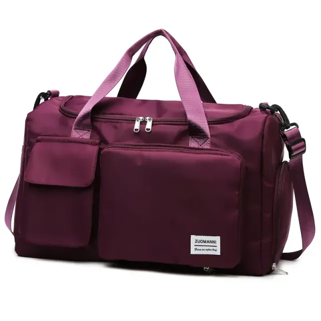 Travel bag with large capacity, shoe compartment and sports bag for women