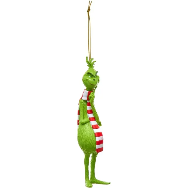 Christmas decoration of the green Grinch to hang on the Christmas tree - different variants