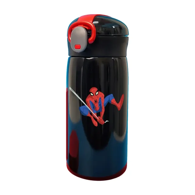 Detská fľaša na pitie so slamkou a obrázkom Spider-man