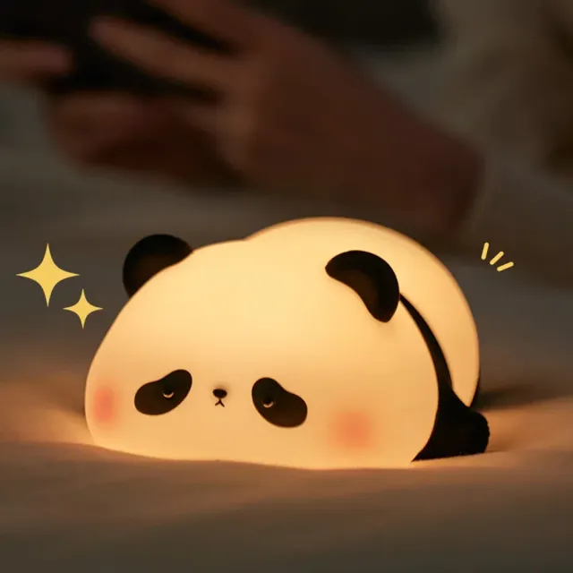 Silikónová nočná lampa v tvare pandy medvedej