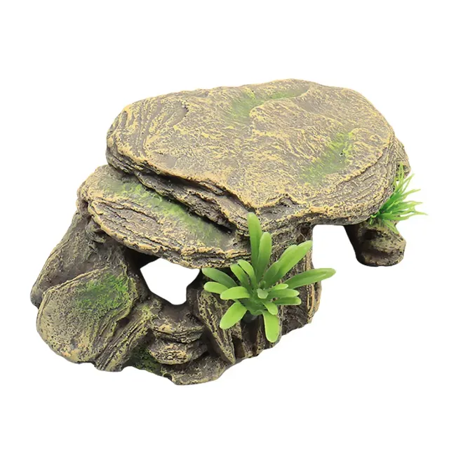 Decoration into aquariums and terrariums for reptiles - rocky shelters, caves, mountains, resinary house, substrate for reptiles