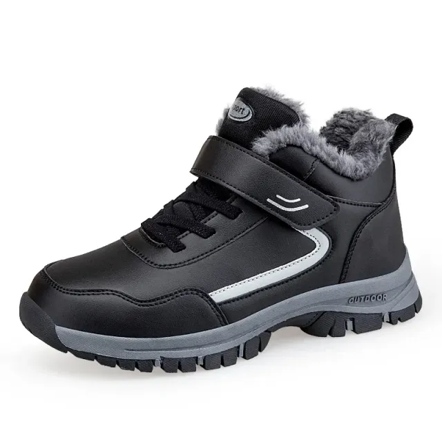 Winter boots with fur waterproof outdoor sneakers men's ankle boots