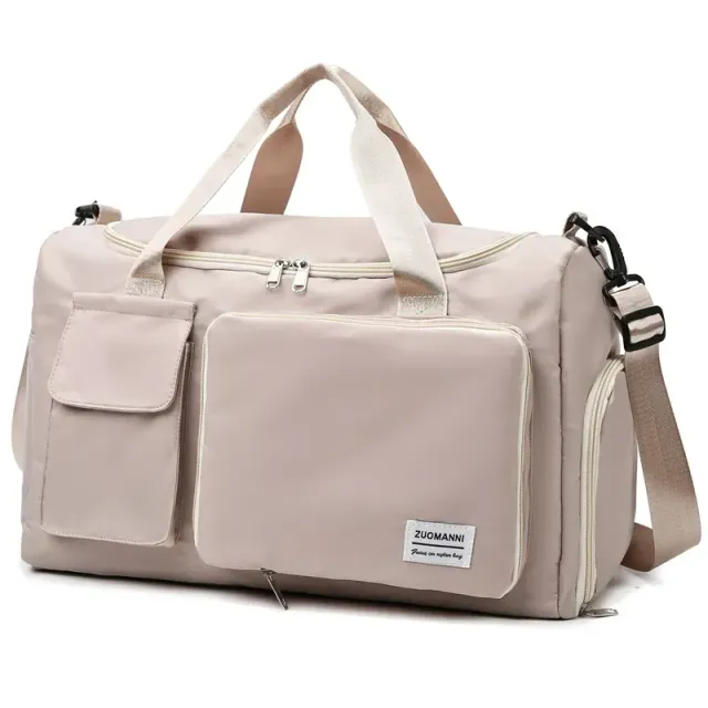 Travel bag with large capacity, shoe compartment and sports bag for women