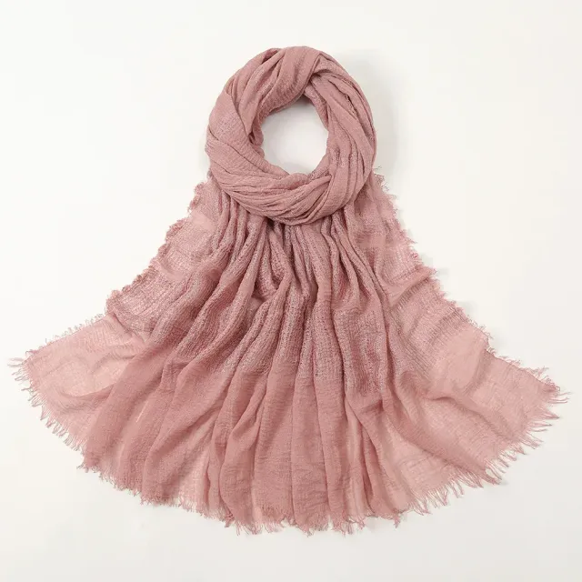 Women's autumn/winter cotton scarf, single colour and in size 90x180 cm