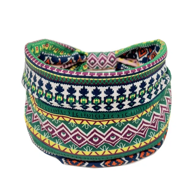 Women's wide cotton elastic headband - boho hat