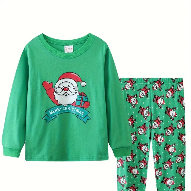 Christmas pajama set with long sleeve for girls for winter