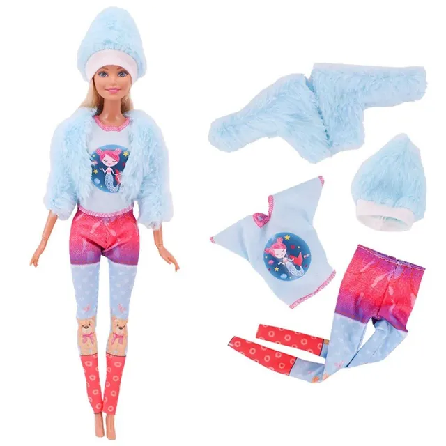 Set of 5 pieces of fashionable clothes and accessories for Barbie dolls