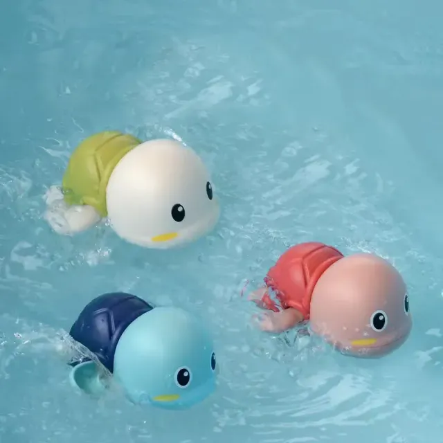 Mechanické koupelové hračky - roztomilá želvička, plave ve vodě, letní hračky do koupelny pro děti