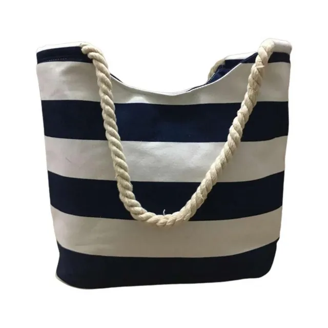 Modern trendy striped stylish shoulder bag for a perfect time by the water