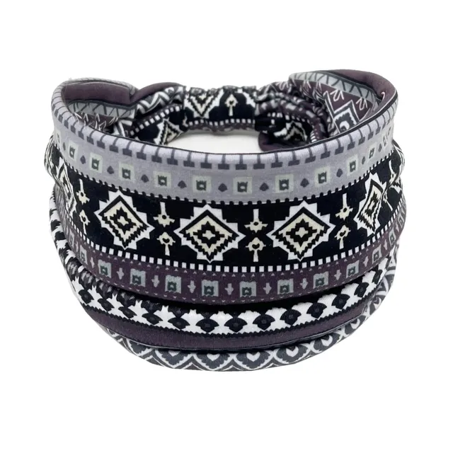 Women's wide cotton elastic headband - boho hat