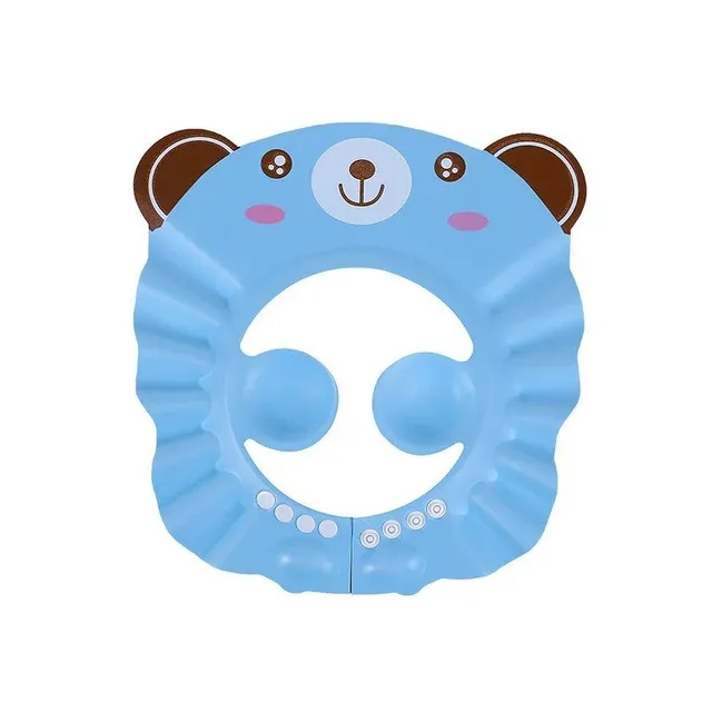 Children's adjustable shower cap with ear protection for safe hair washing