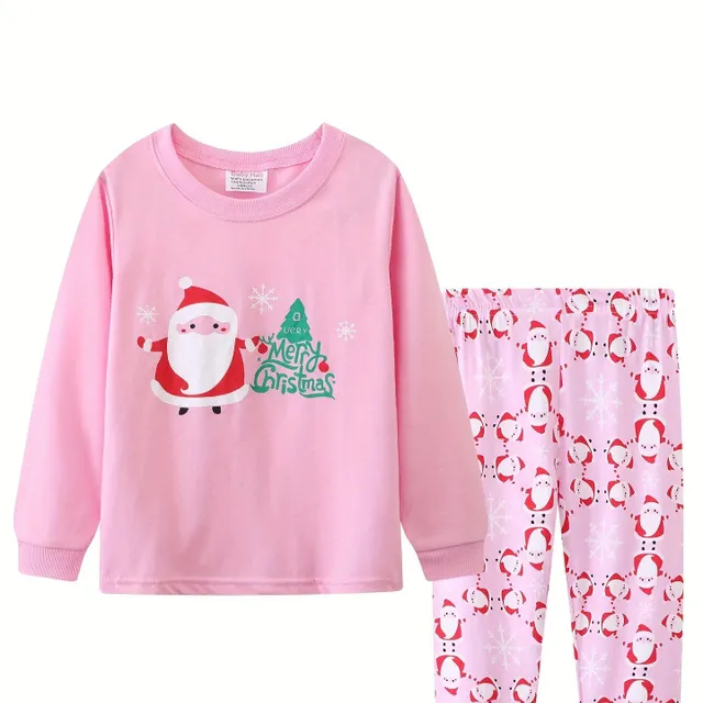 Christmas pajama set with long sleeve for girls for winter