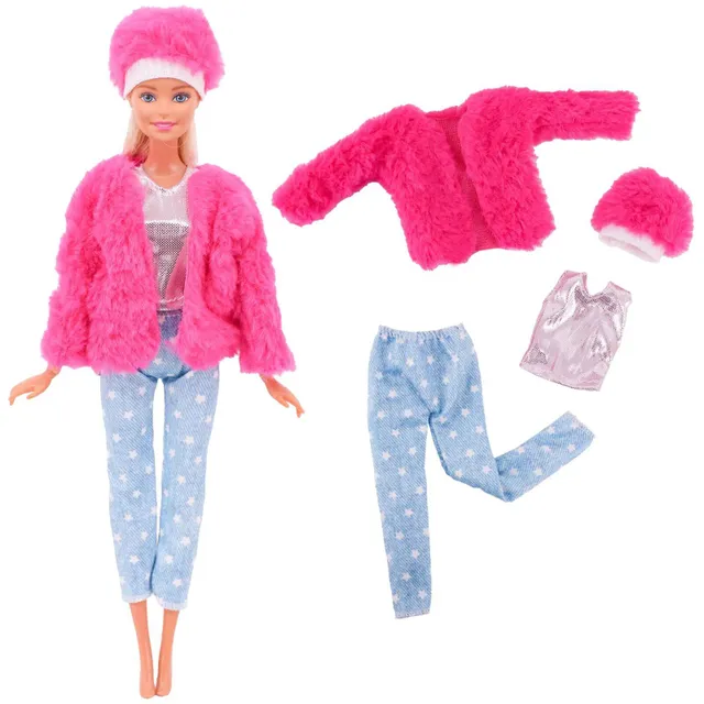 Set of 5 pieces of fashionable clothes and accessories for Barbie dolls