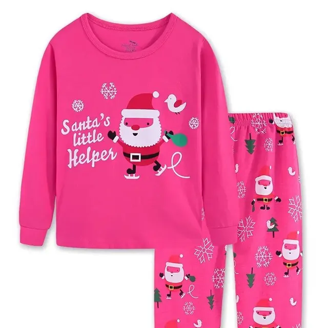 Christmas pajama set with long sleeve for girls for winter