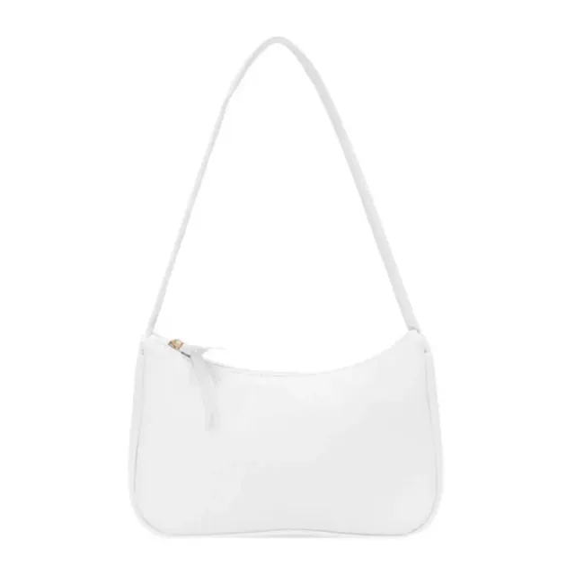 Women's retro smaller plastic leather bag with monochrome design