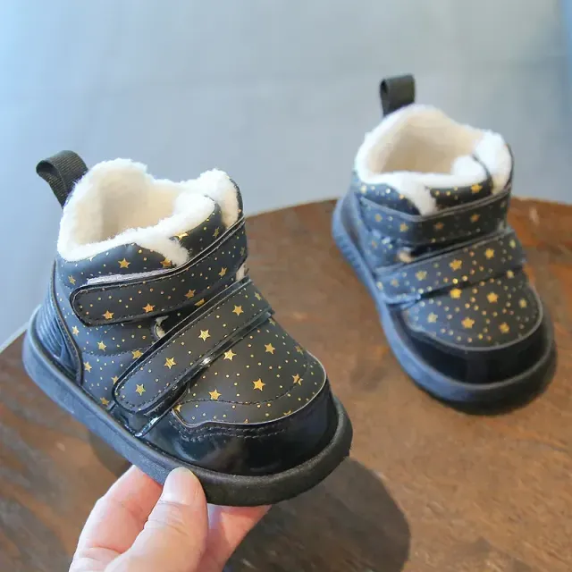 Children's winter snow boots for toddlers and infants - warm teddy outdoor ankle boots with soft sole antislip baby boots