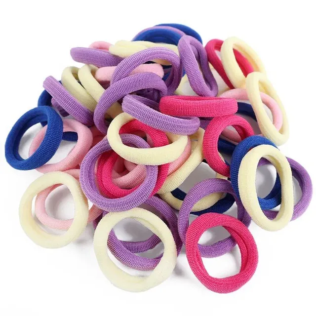 Elastic hair rubber bands - set 50/100 pcs decorative accessories for hair as a Christmas gift for girls and children