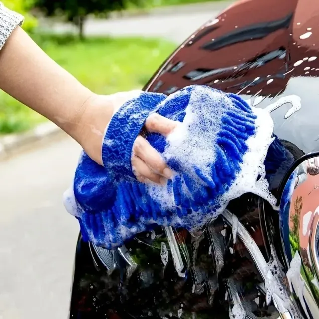 Éponge de lavage en microfibre pour voiture avec gants de nettoyage pour un entretien détaillé