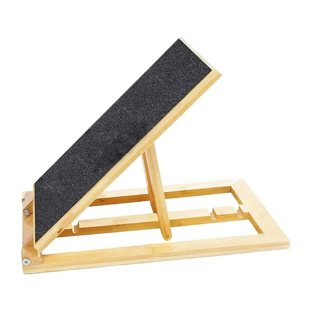 Folding wooden ramp for dogs with 3 heights and scraper