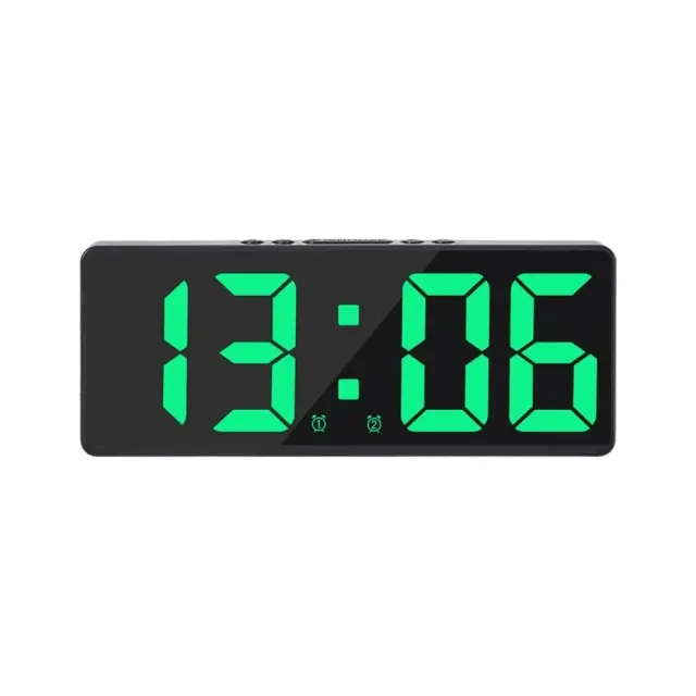 Digital alarm clock with LED display and temperature