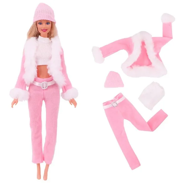 Set of 5 pieces of fashionable clothes and accessories for Barbie dolls