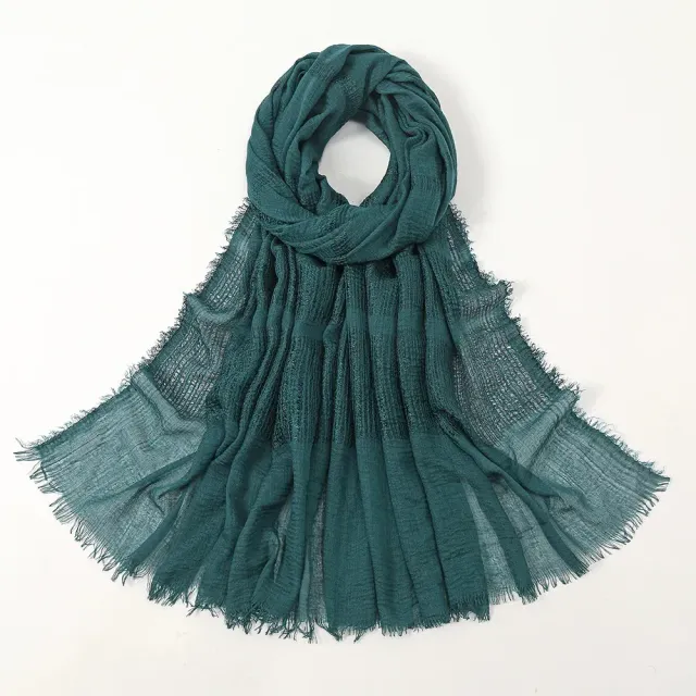 Women's autumn/winter cotton scarf, single colour and in size 90x180 cm