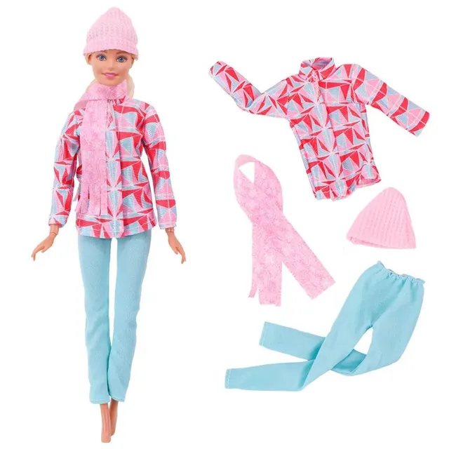 Set of 5 pieces of fashionable clothes and accessories for Barbie dolls