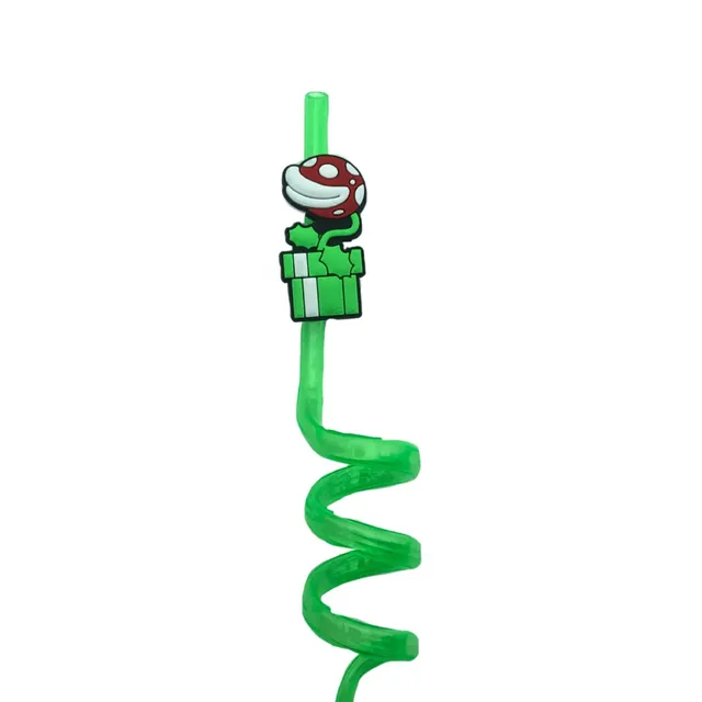 Beautiful spiral party straw with popular characters from animated movie Super Mario