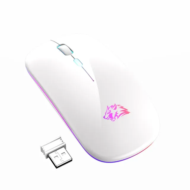 Wireless Bluetooth mouse with LED lighting and quiet button