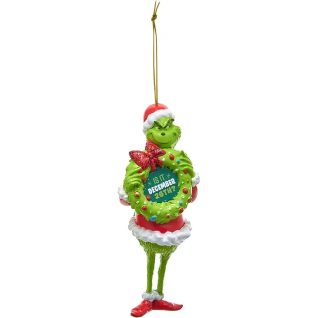 Christmas decoration of the green Grinch to hang on the Christmas tree - different variants