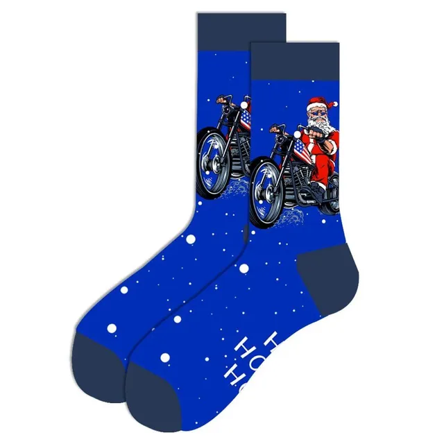 Chaussettes de Noël avec motifs joyeux - Saint Nicolas, renne, sapin, flocons et bonhomme de neige