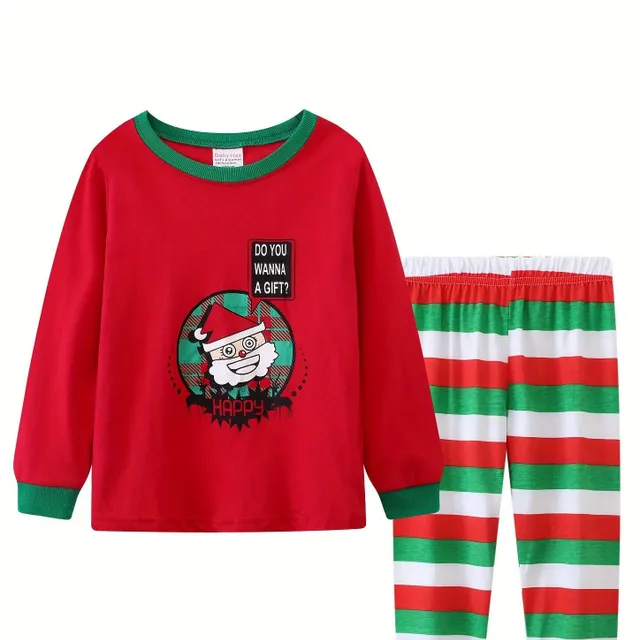 Christmas pajama set with long sleeve for girls for winter