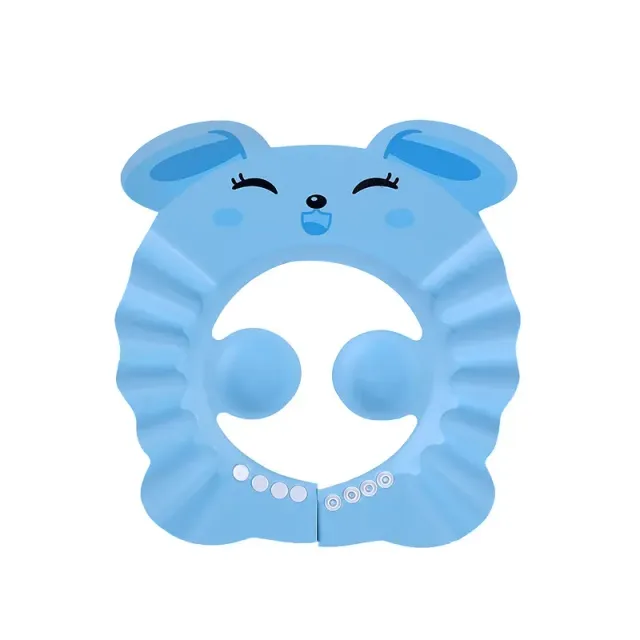 Children's adjustable shower cap with ear protection for safe hair washing