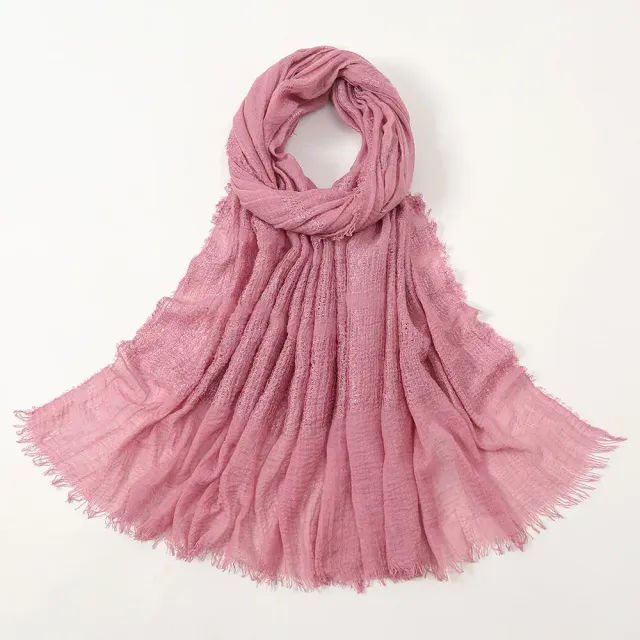 Women's autumn/winter cotton scarf, single colour and in size 90x180 cm