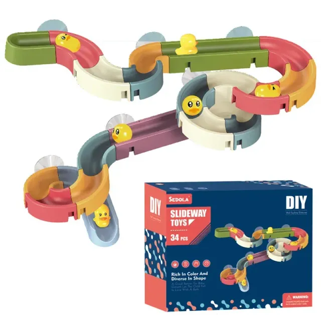 Kachní skluzavky koupací hračky pro děti sestava pro stavbu dráhy