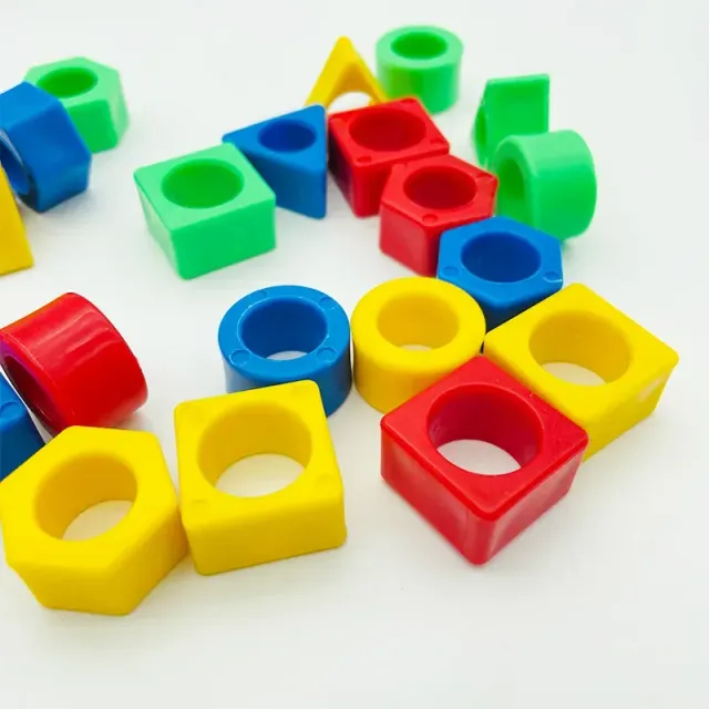 Dětské dřevěné puzzle s geometrickými tvary - edukativní hra pro děti