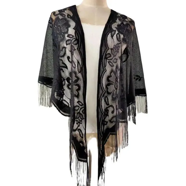 Fashion beach scarf - transparent beach bedspread with UV protection with floral printing