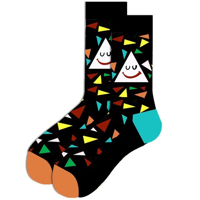 Christmas socks with cheerful motifs - Nicholas, reindeer, tree, snowflakes and snowman