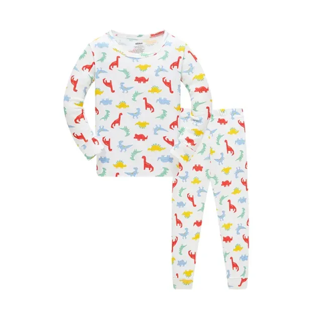 Two-piece pajamas for children with long sleeve and long pants with cheerful pictures