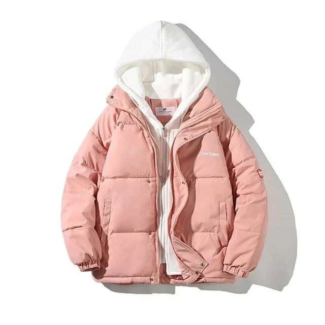 Abrigo de invierno oversized para mujer con relleno de plumas - Chaqueta casual con capucha